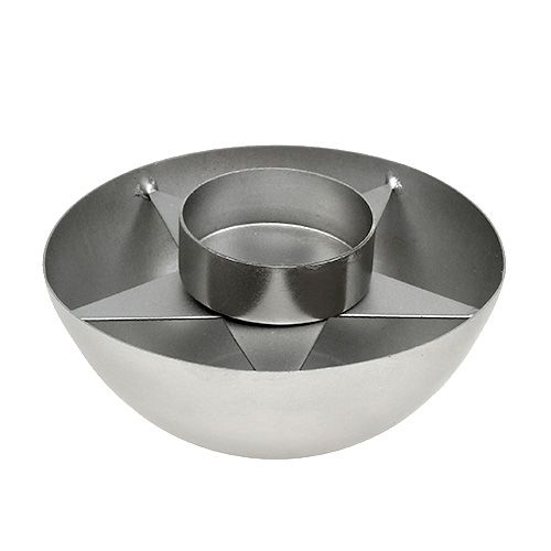 Floristik24 Värmeljushållare silver Ø10cm H4cm 1st