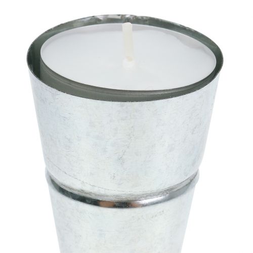 Floristik24 Värmeljushållare silver Ø4,5cm H14cm 8st