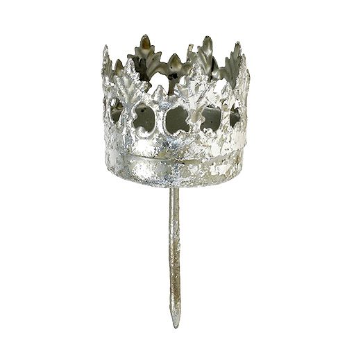 Värmeljushållare silver till sticka Ø3,8cm H9,5cm