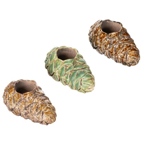 Värmeljushållare med kottemotiv, ljushållare, 8 cm, 3 st