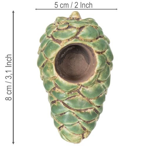 Värmeljushållare med kottemotiv, ljushållare, 8 cm, 3 st | Floristik24.se