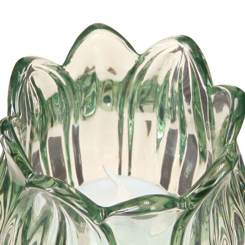 Artikel Värmeljushållare tulpanglas värmeljusglas grön Ø7cm H16cm 2st