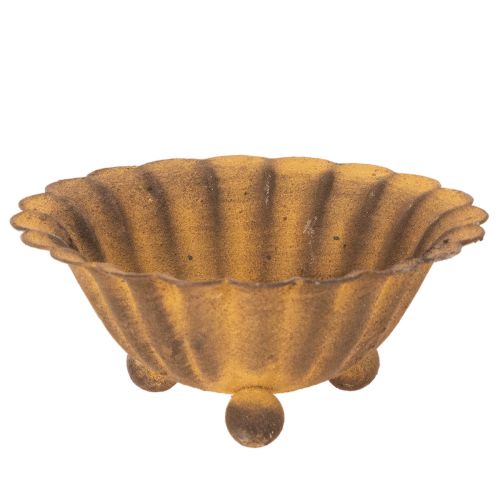Vintage värmeljushållare, liten skål, rostfärgad metall, Ø10cm, H4,5cm köpa | Floristik24.se