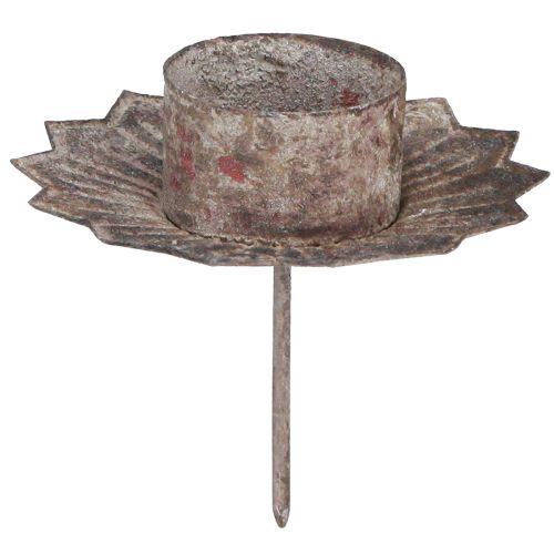 Floristik24 Värmeljushållare vintage värmeljus för stickning grå Ø9cm H8,5cm 4st
