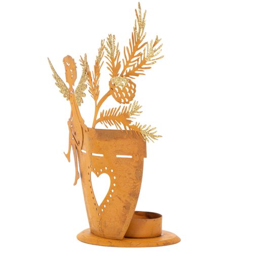 Julljushållare, ängladekoration, rostdekoration, Ø8cm H18cm | Floristik24.se