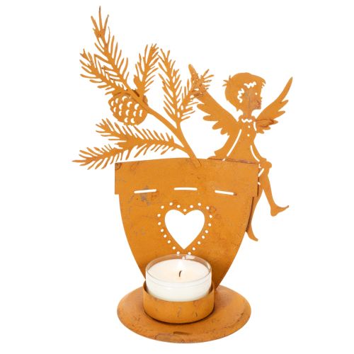 Julljushållare, ängladekoration, rostdekoration, Ø8cm H18cm | Floristik24.se