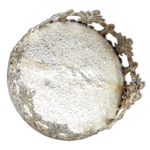 Floristik24 Värmeljushållare med glas för att plugga in vintage silver Ø5,5cm H8cm 4st