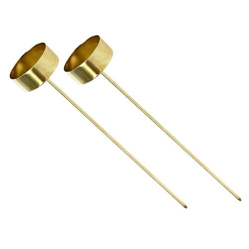 Värmeljushållare till stick guld 21cm 8st