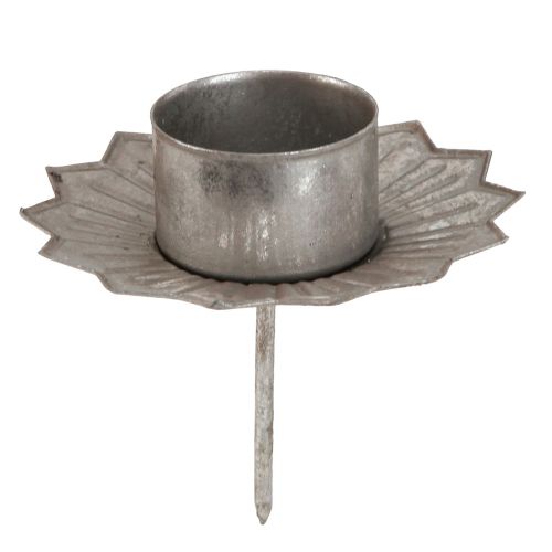 Värmeljushållare för att plugga silver metall Ø9cm H9cm 4st