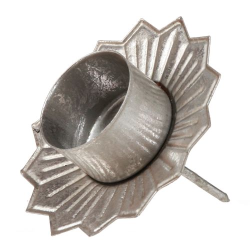 Artikel Värmeljushållare för att plugga silver metall Ø9cm H9cm 4st