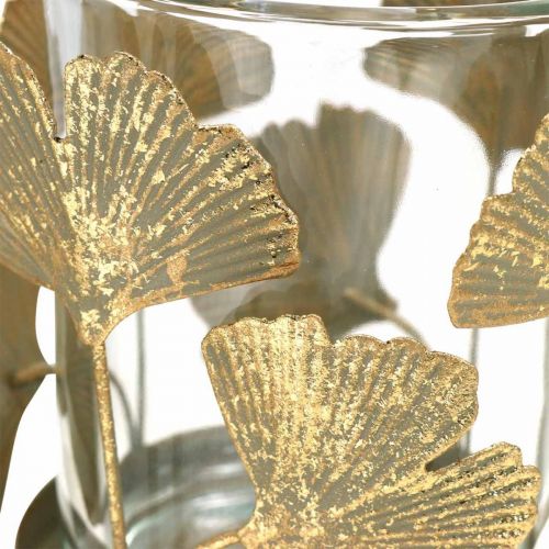 Floristik24 Värmeljushållare ginkgo blad guld ginkgo ljusstake bordsdekoration Ø8,5cm