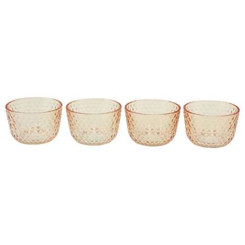 Floristik24 Värmeljushållare glaslykta retro orange Ø8cm H5cm 4st