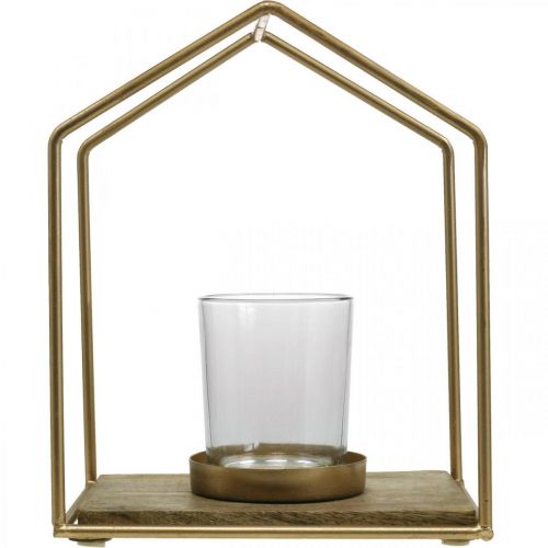 Artikel Lykthus metalldekoration värmeljus ljus glas 20×16×26cm
