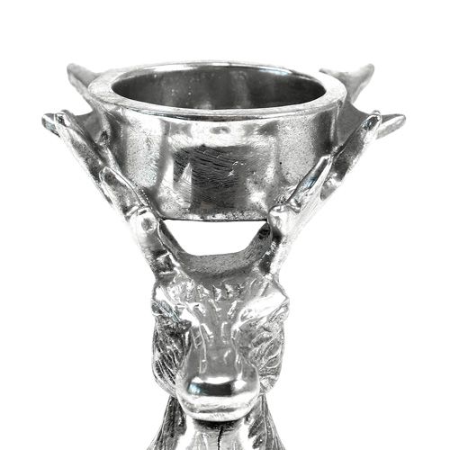 Floristik24 Värmeljushållare hjorthuvud silver 8,5 cm