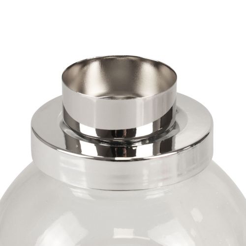 Artikel Värmeljushållare ljusstake glas metall silver Ø10,5cm 4st