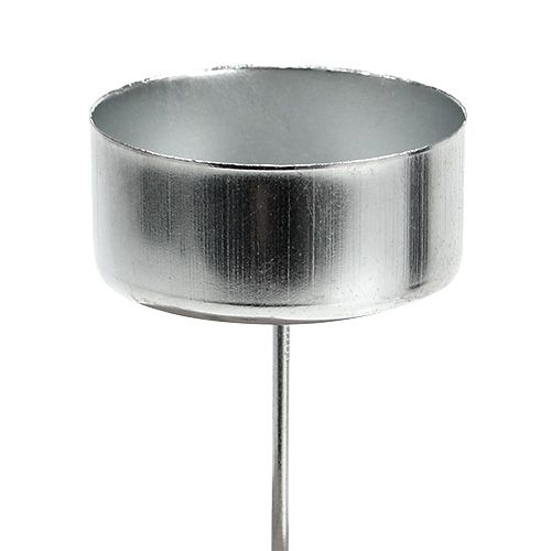 Floristik24 Värmeljushållare silver Ø4cm L7cm 4st