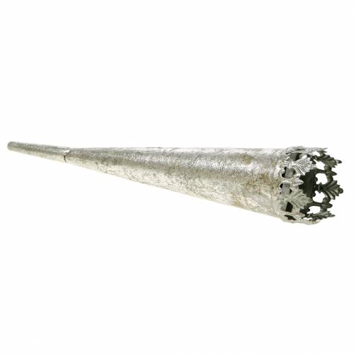 Artikel Värmeljushållare för stickning av silver Ø5cm H24cm 4st