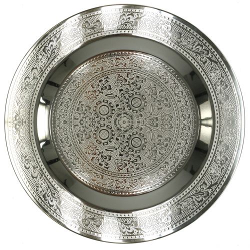 Floristik24 Dekorativ tallrik Marrakech silver Ø33cm