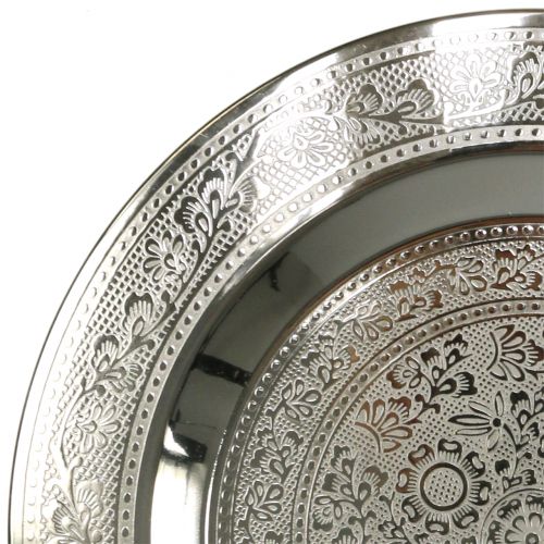 Floristik24 Dekorativ tallrik Marrakech silver Ø33cm