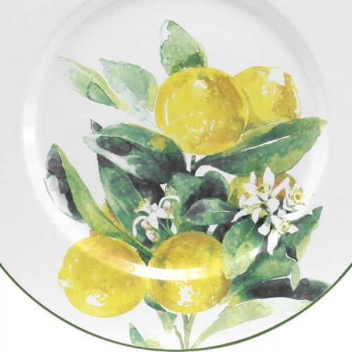 Artikel Dekorativ tallrik, medelhavsplåt, metallplatta med citrongren Ø34cm
