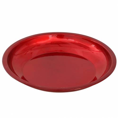 Artikel Dekorativ tallrik av röd metall med glasyreffekt Ø23cm