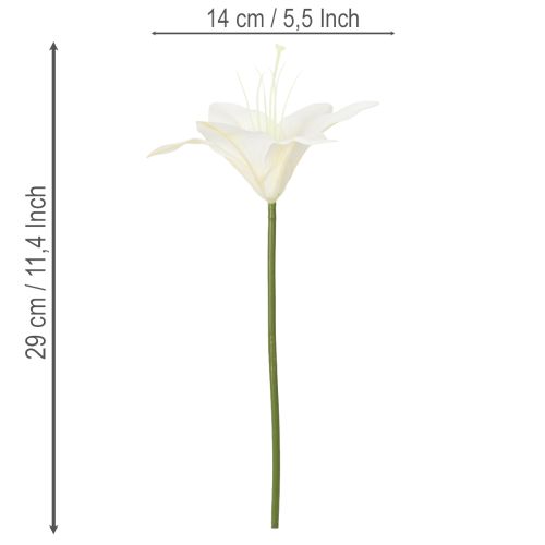 Konstgjorda vita tigerliljor för vaser och arrangemang, 29 cm knippe om 6 | Floristik24.se
