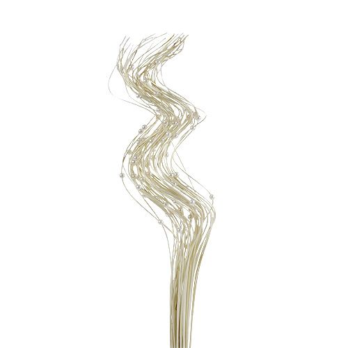 Floristik24 Ting Ting Lockigt med pärlor 60cm blekt 40 st