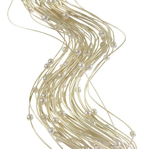 Floristik24 Ting Ting Lockigt med pärlor 60cm blekt 40 st