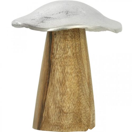 Floristik24 Bordsdekoration deco svamp metall trä silver trä svamp H10cm