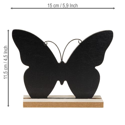 Artikel Borddekoration trädekoration fjäril svart naturlig 15cm 6 stycken