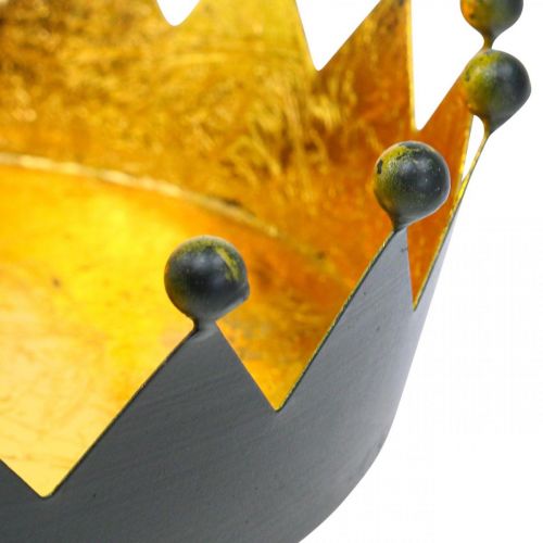 Bordsdekoration julkrona svart guld Ø16,5cm H6cm