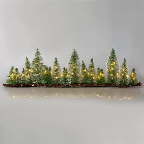 Floristik24 Bordsdekor vinterskog med LED-grön 100cm 60L