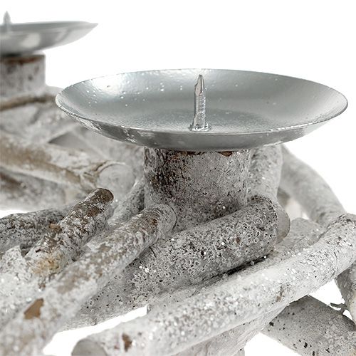 Floristik24 Bordskrans med vit ljusstake Ø32cm