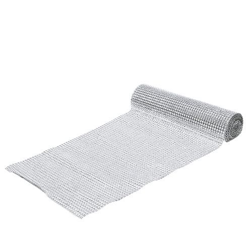 Floristik24 Bordslöpare med paljetter ljus silver B25cm L228cm