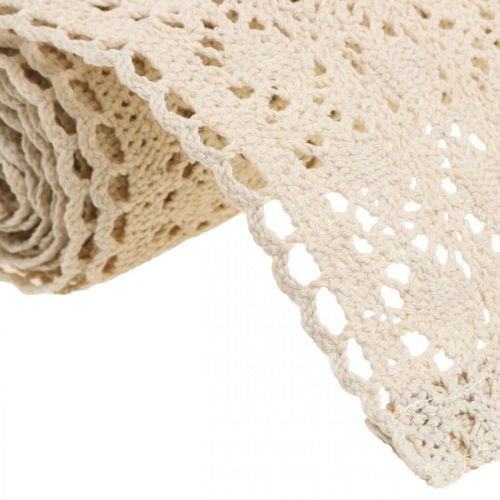 Floristik24 Bordslöpare virkad spets natur 30cm x 140cm