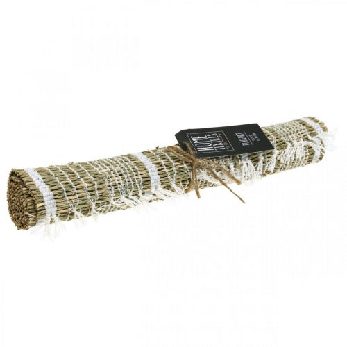 Floristik24 Bordstablett sjögräs natur, vit Liten bordslöpare Bordstablett 47×33cm