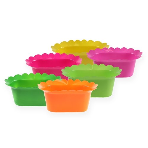 Floristik24 Plastkruka ovalfärgad 23cm 10st