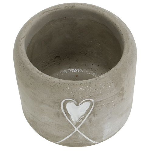 Floristik24 Betonggryta med hjärta Ø8cm H7cm 6st