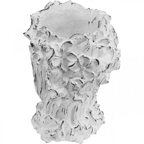 Floristik24 Planteringskärl Betongkruka Shabby Chic Damhuvud Vit H34cm