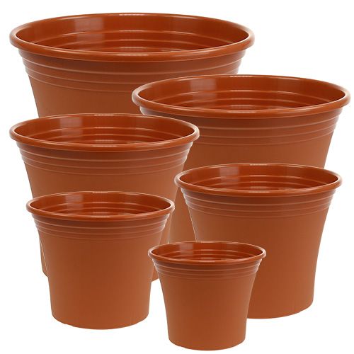Floristik24 Kruka &quot;Irys&quot; plast terrakotta Ø15cm - 43cm 1 st