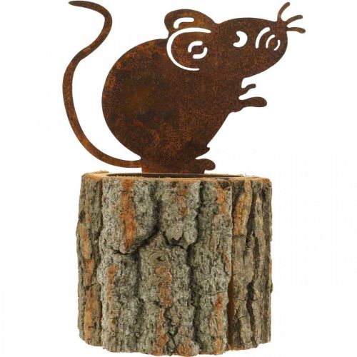 Artikel Blomkruka trä plantera trä utseende rost mus H24cm