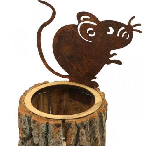 Artikel Blomkruka trä plantera trä utseende rost mus H24cm