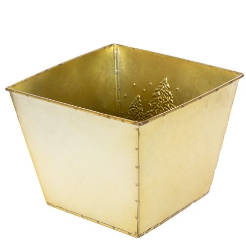 Metallkruka med glittrande granmotiv, 18 cm | Floristik24.se