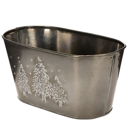 Oval kruka med präglad gran, 25 cm | Floristik24.se