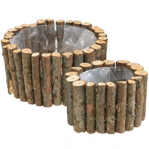 Floristik24 Plantskål runda naturliga björkgrenar Ø14/20cm set om 2