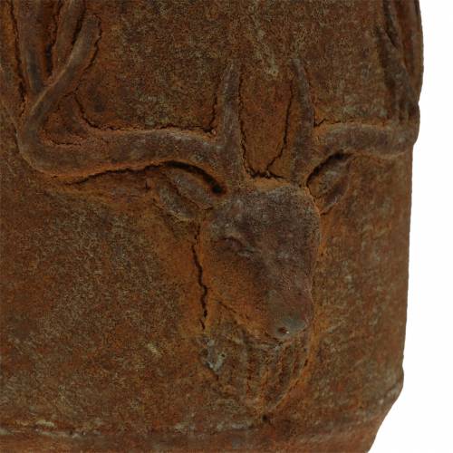 Floristik24 Kruka rostpatina med rådjurshuvud Ø13,5cm H13cm