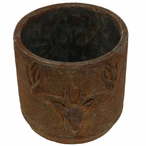 Floristik24 Kruka rostpatina med rådjurshuvud Ø13,5cm H13cm