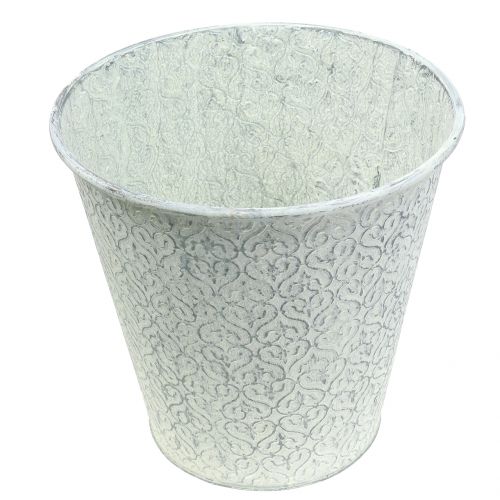 Floristik24 Zinkhink tvättad vit Ø29cm H28cm