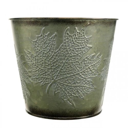Artikel Växtkruka med höstdekoration, metalldekoration, höstplantergrön Ø18,5cm H17cm