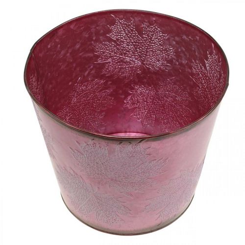 Artikel Höstkruka, växthink, metalldekoration med blad vinröd Ø25,5cm H22cm